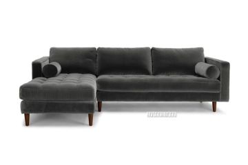 Picture of FAVERSHAM Fabric Sectional Sofa *Grey Velvet