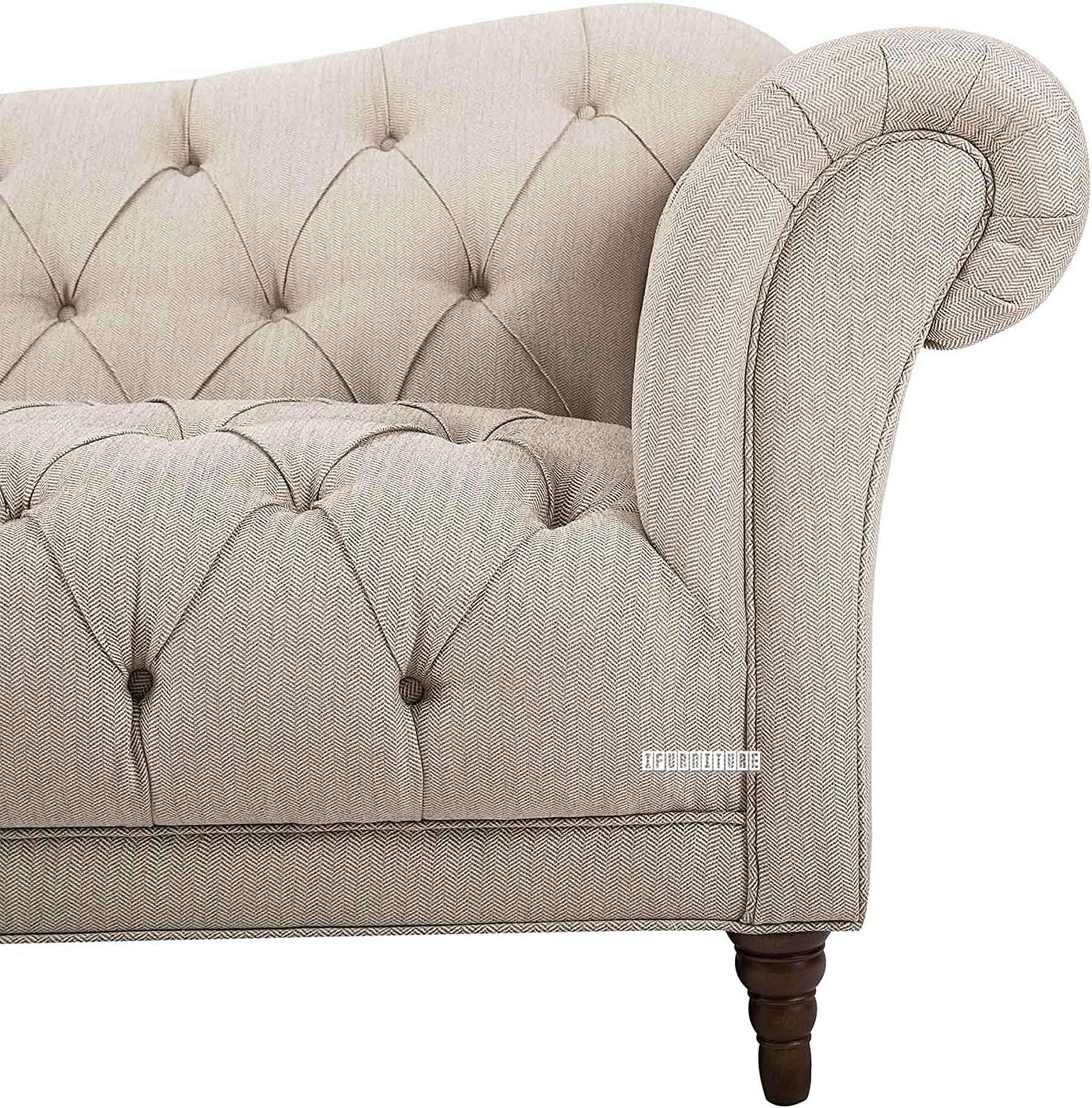 MARSALA 3+2+1 Chesterfield Tufted Fabric Sofa Range (Beige)