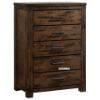 Picture of VENTURA 5-Drawer Solid Oak Wood Tallboy