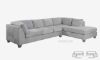 Picture of NEWTON Fabric Sectional Sofa (Light Grey) - Facing Left with Ottoman