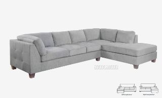 Picture of NEWTON Fabric Sectional Sofa (Light Grey) - Chaise Facing Right without Ottoman