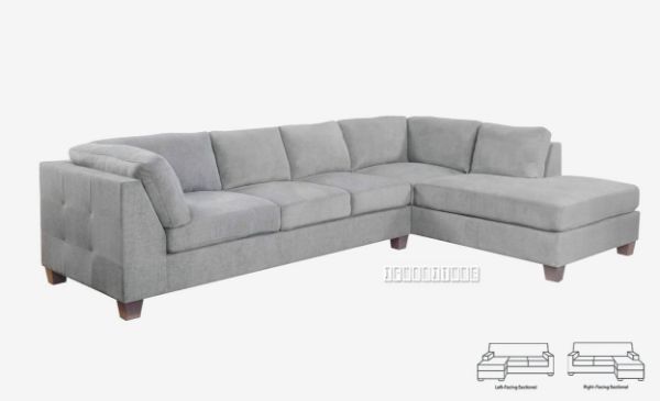 Picture of NEWTON Fabric Sectional Sofa (Light Grey) - Facing Right without Ottoman