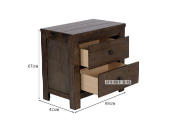 Picture of HEMSWORTH 2-Drawer Solid Timber Bedside Table