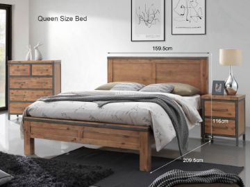 Picture of KANSAS Bed Frame in Queen/Super King Size (Acacia Wood)