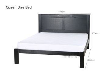 Picture of METRO Pine Bed Frame Single/King Single/Double/Queen/King Size (Black)