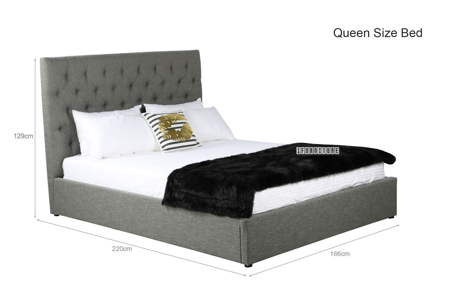 ONTARIO Gas Lift Storage Bed Frame in Queen/Super King/Eastern King Size