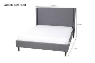 Picture of POOLE Double/Queen Size Bed Frame (Dark Grey)