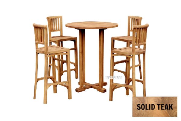 Picture of BALI 5PC 80 Solid Teak Round Bar Set