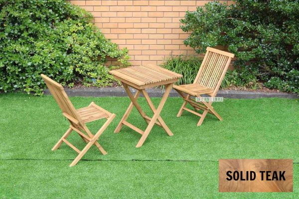 Picture of BALI Solid Teak D60 Square 3PC Dining Set
