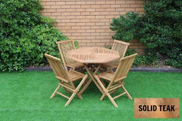 Picture of BALI Solid Teak D100 Octangle Table - 5PC Dining Set