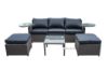 Picture of LEON Outdoor Lounge Wicker Sofa Set with 2 Rotating Glass Table