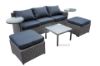 Picture of LEON Outdoor Lounge Wicker Sofa Set with 2 Rotating Glass Table