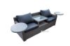 Picture of LEON Outdoor Lounge Wicker Sofa Set with 2 Rotating Glass Table