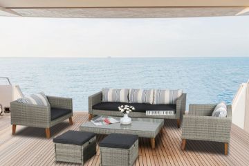 Picture of JUNO 6PC Outdoor Spratly Sofa Set with Solid Acacia Wood Legs