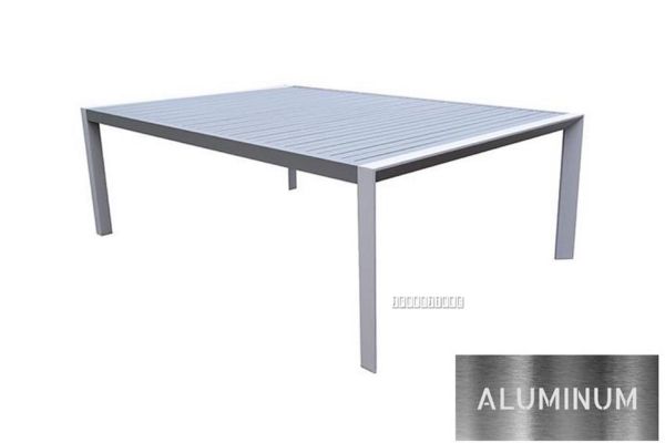 Picture of CARDIFF 220x150 Aluminum Dining Table (White and Grey)
