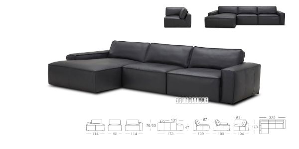 Picture of HAMMOND Sectional Sofa (Charcoal Black) - Facing Left