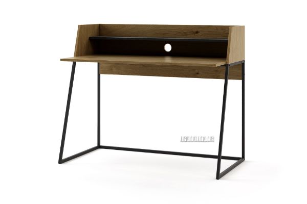 Picture of LOIRE 120 Office Desk With Shelf (Oak & Black)