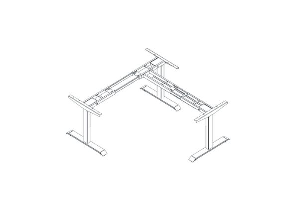 Picture of UP1 L-SHAPE Adjustable Desk Frame (White/Black)