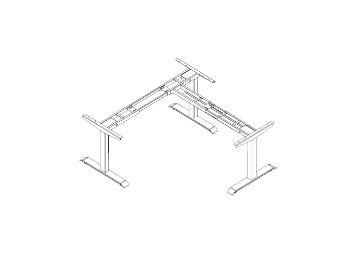 Picture of UP1 L-SHAPE Height Adjustable Standing Desk Frame (White/Black)