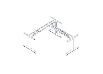 Picture of UP1 150/160 L-SHAPE Adjustable Height Standing Desk (White Top Black Base)