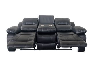 Picture of ROCKLAND Reclining Sofa (Black) - 3 Seat with Drop Down Console (3RRD)