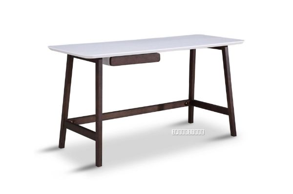 Picture of BARNET 140 High Gloss Office Desk *Walnut and White