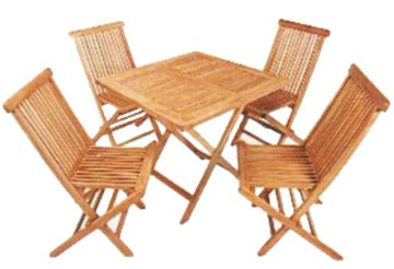 Picture of BALI Solid Teak Wood 3PC/5PC Outdoor Dining Set (D80 Table)