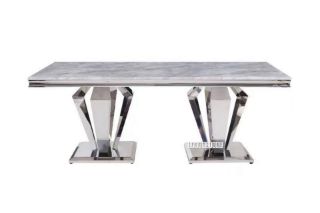 Picture of OPERA Marble Top Stainless Steel Dining Table (Grey) - 180