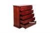 Picture of COTTAGE HILL Solid Pine  6 DRW Tallboy *Wine Red Colour