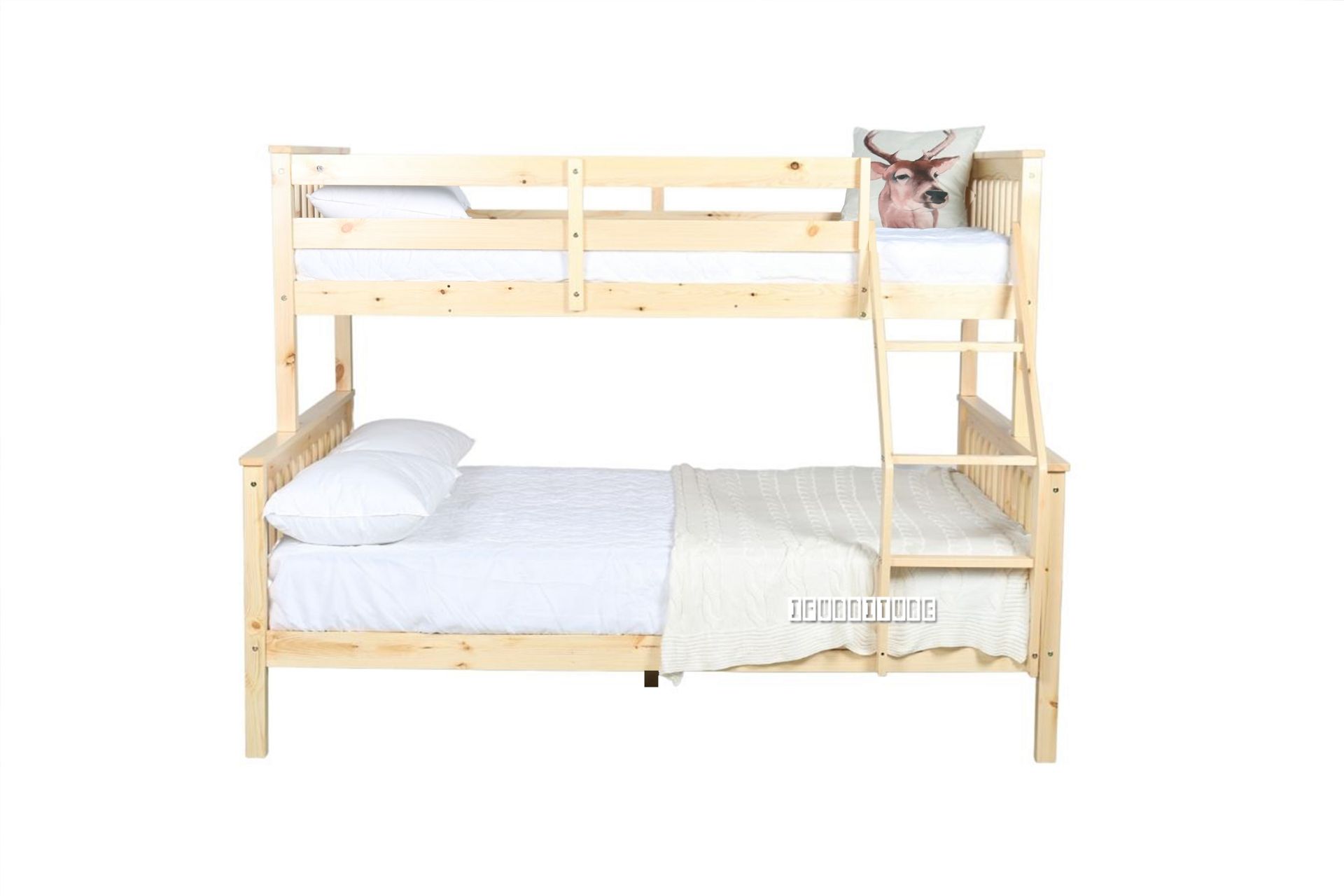 STARLET SingleDouble Solid NZ Pine Bunk Bed Frame (Natural)