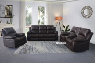 Picture of ROCKLAND Reclining Sofa (Brown) - 3RRD+2RRC+1R Set