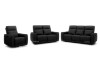 Picture of STORMWIND 100% Genuine Leather 3 Seater Power Recliner Sofa (Black)