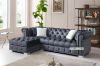 Picture of EDITH GOODWILL Chaise Facing Left Sectional Chesterfield Tufted Velvet Sofa (Grey)