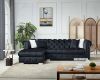 Picture of EDITH GOODWILL Sectional Chesterfield Tufted Velvet Sofa (Black)
