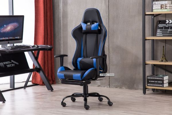 Picture of RACER Ergonomic Gaming Chair with Footrest *Blue