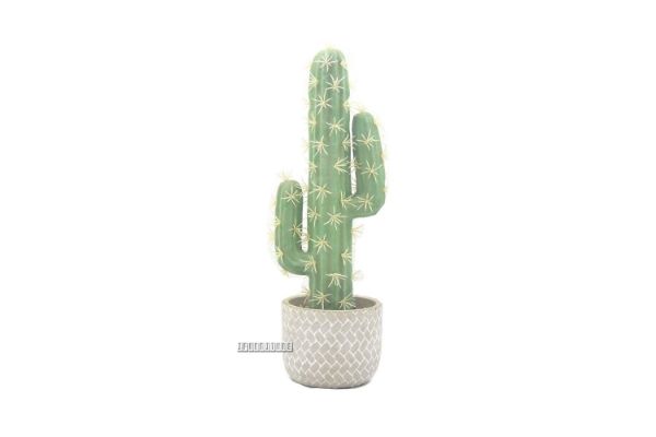 Picture of ARTIFICIAL PLANT 296 Cactus with Brick Look Vase (9cm x 37cm)