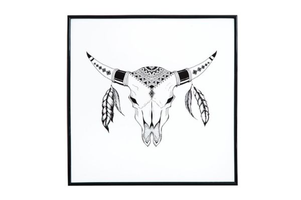 Picture of GYPSET BULL SKULL Wall Art (44.6x44.6cm)