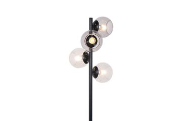 Picture of FLOOR LAMP 528 with Clear Round Glass Shades (Black)