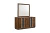 Picture of SANDRA 6 Drawer Dresser with Mirror (Walnut Colour)