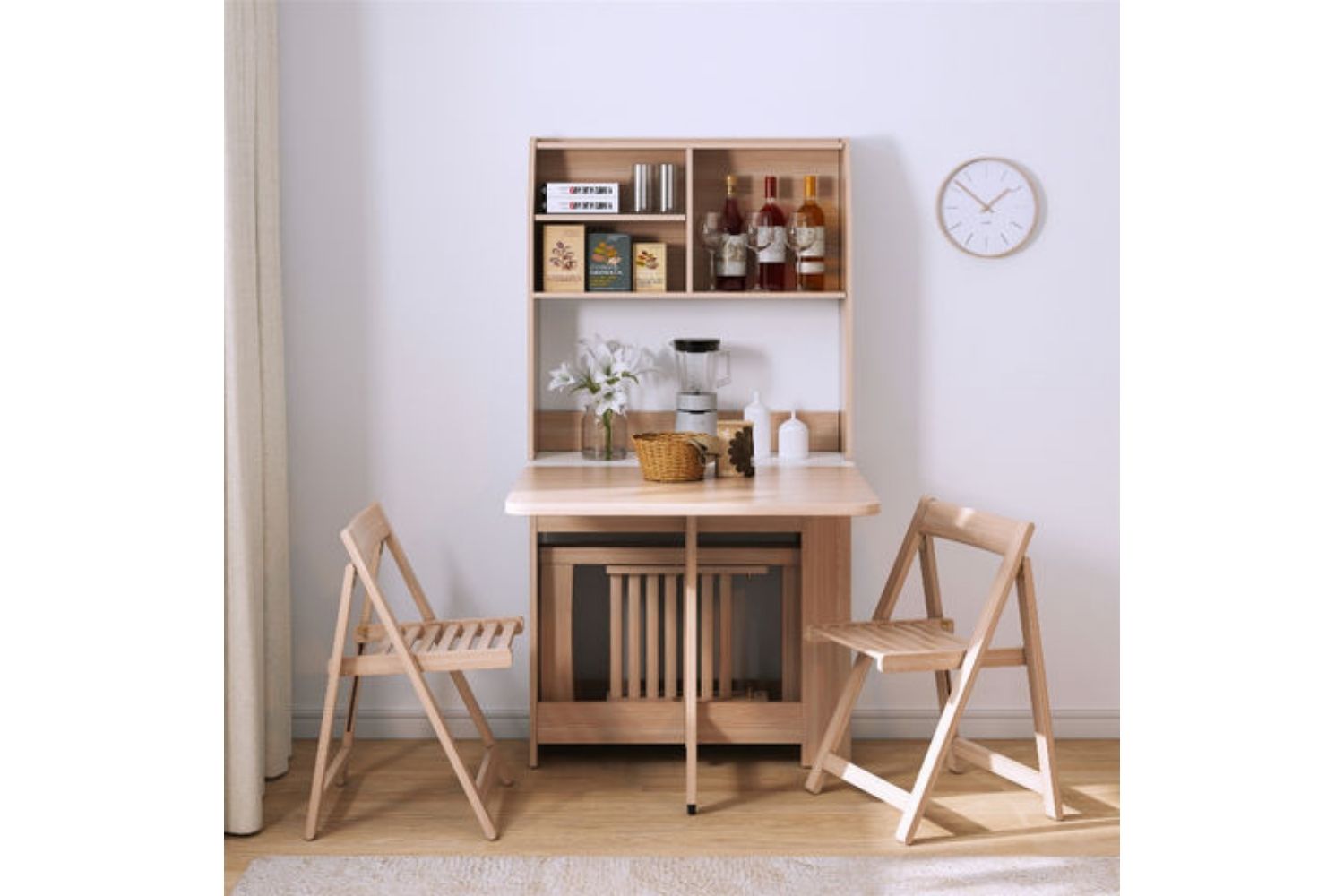 HANSON Foldable Dining Table with Shelf