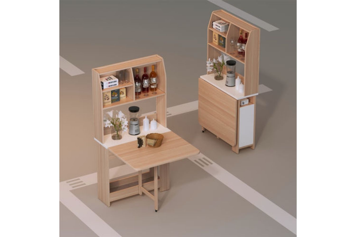 HANSON Foldable Dining Table with Shelf