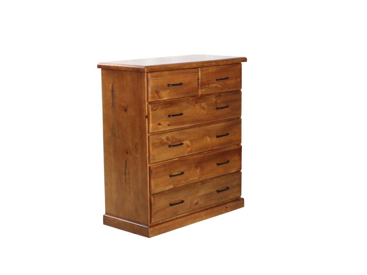 Cottage Hill Solid Pine 6-drawer Tallboy (antique Oak Colour)