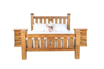Picture of COTTAGE HILL Solid Pine 3PC/4PC Bedroom Combo in Queen Size (Antique Oak Colour)