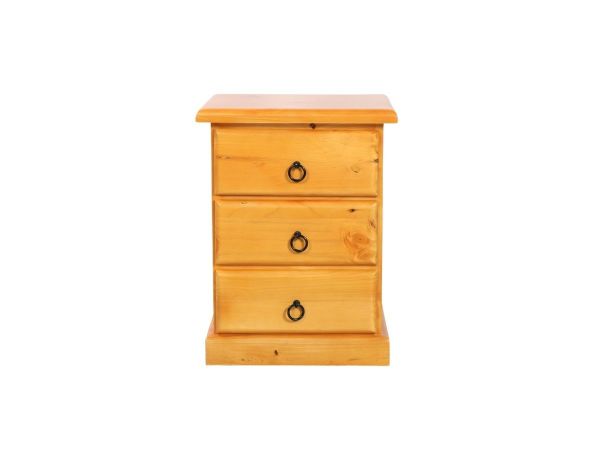Picture of CANNINGTON Solid NZ Pine 3-Drawer Bedside Table (Maple Colour)