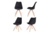 Picture of EIFFEL Beechwood Legs PU Seat Dining Chair (Black) - Set of 4