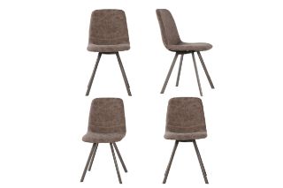 Picture of PLAZA Horizontal Dining Chair* Brown - Set of 4