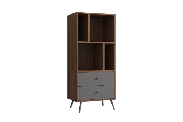 Picture of RIO 138x60cm Bookshelf Solid Lacquer (Real Dark Walnut Veneer)