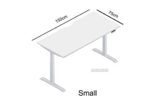 Picture of UP1  150/160/180 HEIGHT ADJUSTABLE STRAIGHT DESK *WHITE TOP WHITE BASE - 150 Top 695-1185mm Adjustable