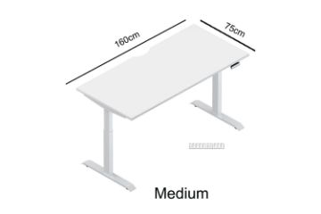 Picture of UP1  150/160/180 HEIGHT ADJUSTABLE STRAIGHT DESK *WHITE TOP WHITE BASE - 160 Top 695-1185mm Adjustable