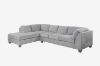 Picture of NEWTON Fabric Sectional Sofa (Light Grey) - Facing Left with Ottoman